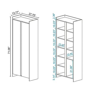 MANHATTAN COMFORT Ratzer Mid-Century Modern 11-Shelf Storage Cabinet