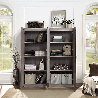 MANHATTAN COMFORT 2-Piece Hopkins Modern 4-Shelf Storage Closet Set