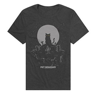 Men's Pet Semetary Cat With Tombstones Graphic Tee