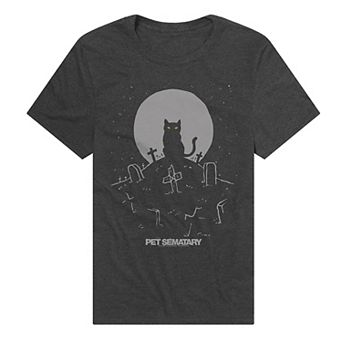 Men's Pet Semetary Cat With Tombstones Graphic Tee
