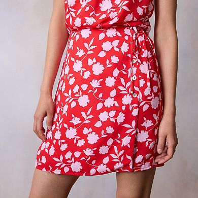 Petite LC Lauren Conrad Mini Wrap Skirt with Buttons