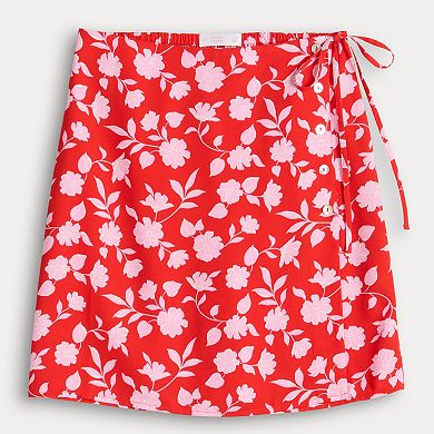 Petite LC Lauren Conrad Mini Wrap Skirt with Buttons