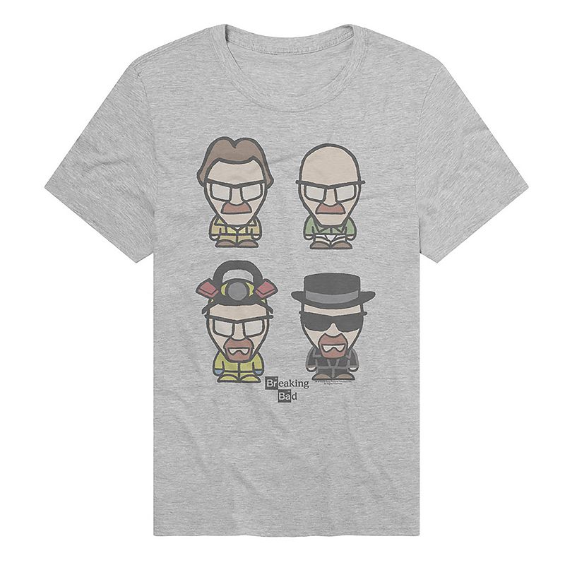 Men’s Breaking Bad Faces of Walt Graphic Tee, Size: Medium, Athletic Grey