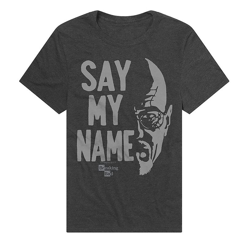 Men’s Breaking Bad “Say My Name” Graphic Tee, Size: Medium, Grey