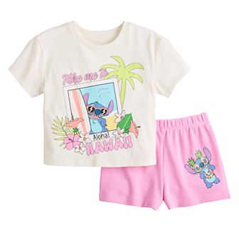 Disney's Lilo & Stitch Aloha Take Me To Hawaii Girls 4-12 Graphic Tee & Shorts Set