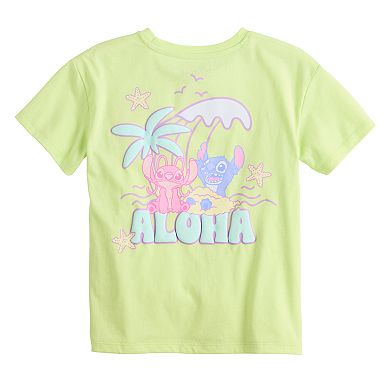 Disney's Lilo & Stitch Aloha From Stitch And Angel On The Beach Girls 4-12 Graphic Tee