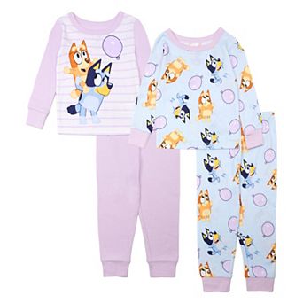 Toddler Girl Bluey 4 pc Pajama Top & Pajama Bottoms Set