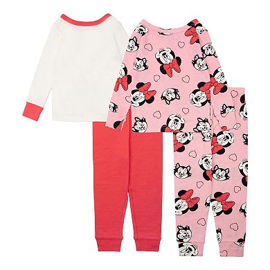 Disney's Minnie Mouse Toddler Girl 4-Piece Pajama Top & Pajama Bottoms Set