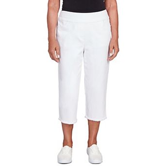 Women's Alfred Dunner Denim Fringe Capri Pants