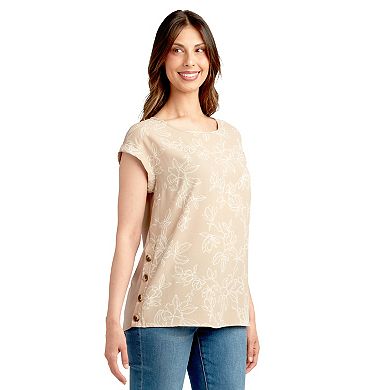 Women's Apt. 9® Dolman Sleeve Button-Side Knit-to-Woven Top