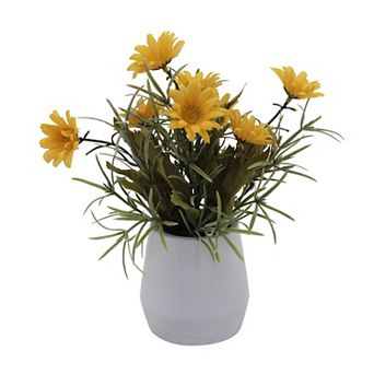 Everyday Decor Artificial Daisies in White Planter Table Decor