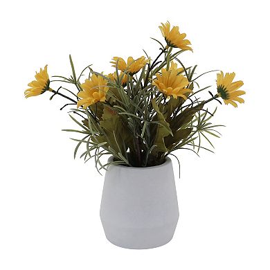 Everyday Decor Artificial Daisies in White Planter Table Decor