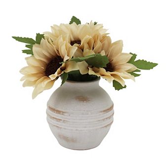 Everyday Decor Artificial Sunflower in Ceramic Pot Table Decor