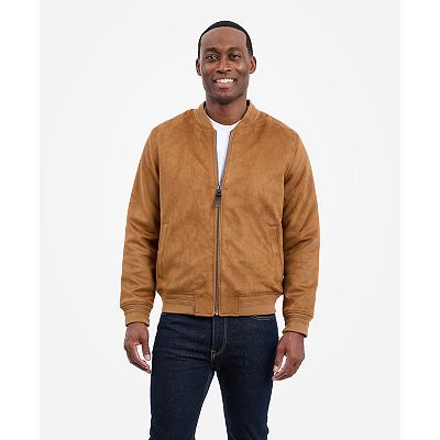 Men's London Fog Faux Suede Bomber Jacket