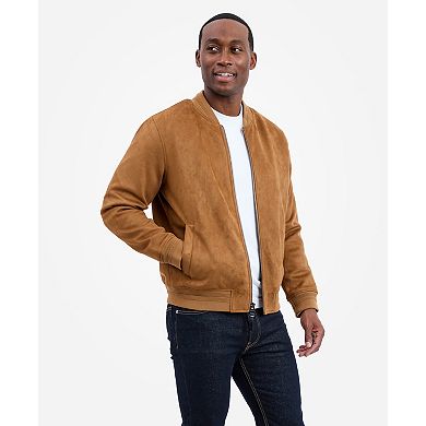 Men's London Fog Faux Suede Bomber Jacket