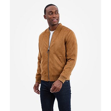 Men's London Fog Faux Suede Bomber Jacket