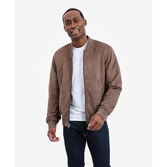 Men's London Fog Faux Suede Bomber Jacket