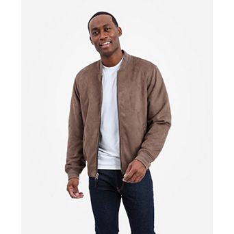 Men's London Fog Faux Suede Bomber Jacket