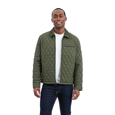 Men's London Fog Quilted Jacket With Corduroy Collar