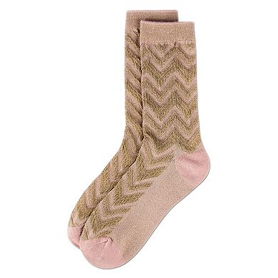 Women's Shimmer Chevron Crew Socks