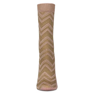Women's Shimmer Chevron Crew Socks