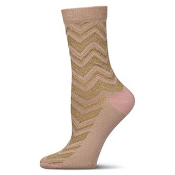 Women's Shimmer Chevron Crew Socks