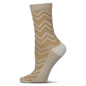 Women's Shimmer Chevron Crew Socks