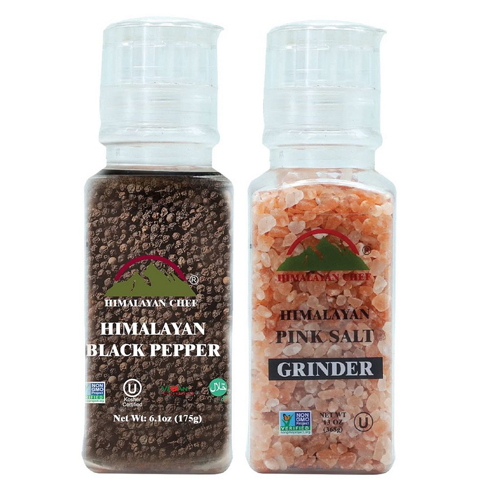 Himalayan Chef Salt And Pepper, Tall Grinder Set