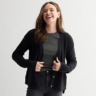 Women's Sonoma Goods For Life® Side Slit Button Front Cardigan