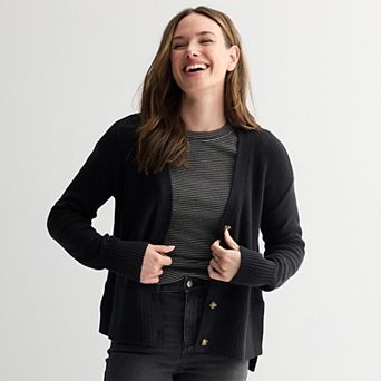 Women's Sonoma Goods For Life® Side Slit Button Front Cardigan