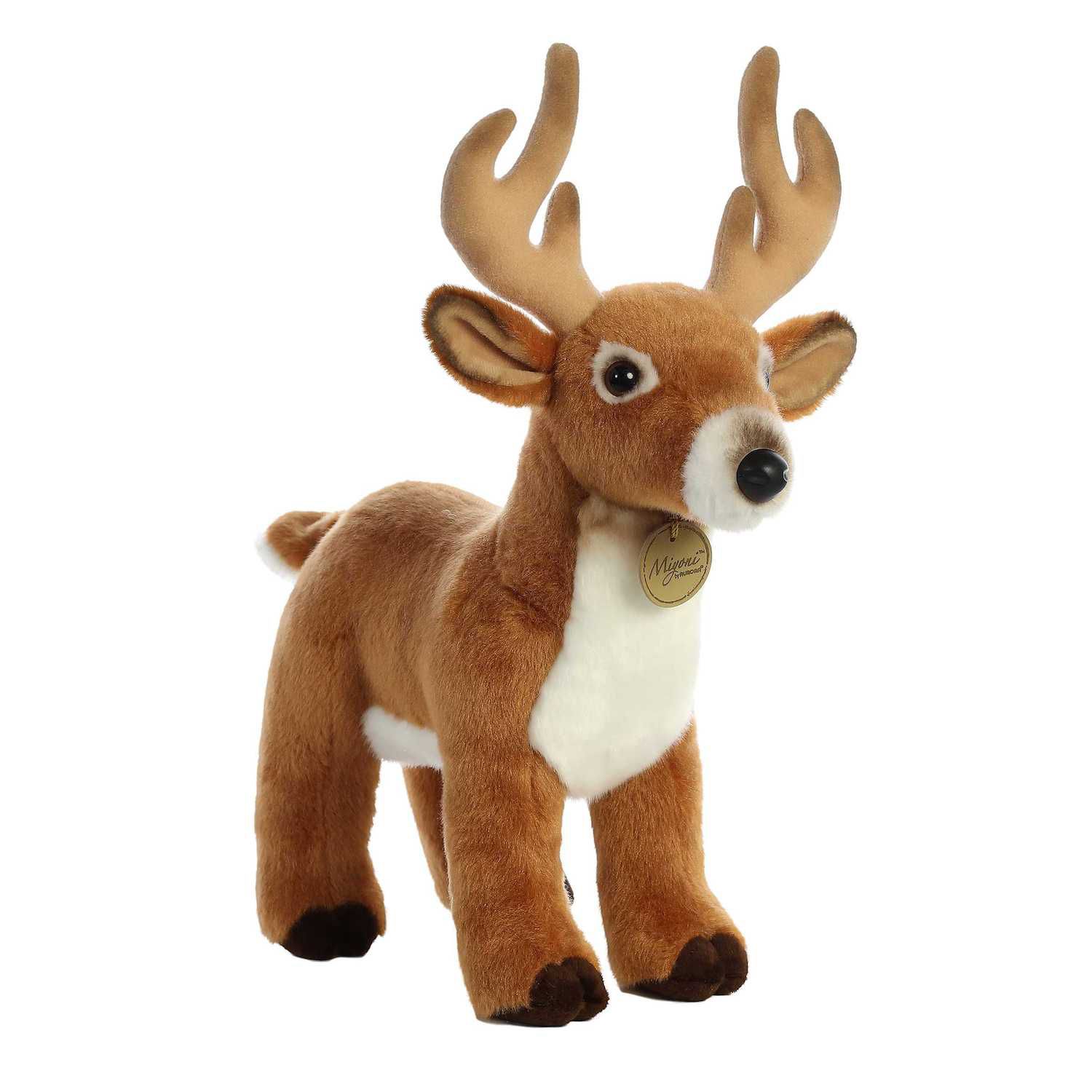 Детская мягкая игрушка Aurora Large Brown Miyoni 14" Deer Realistic Stuffed Animal — фото 1