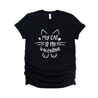 My Cat Is My Valentine Short Sleeve Graphic Tee