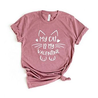 My Cat Is My Valentine Short Sleeve Graphic Tee