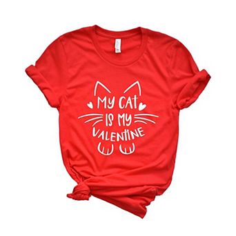 My Cat Is My Valentine Short Sleeve Graphic Tee