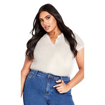 Avenue Women's Plus Size Cali Collar Sweater