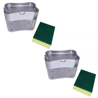 2-In-1 Liquid Soap Pump Dispenser With Sponge 2 pc