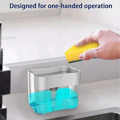 2-In-1 Liquid Soap Pump Dispenser With Sponge 2 Pcs