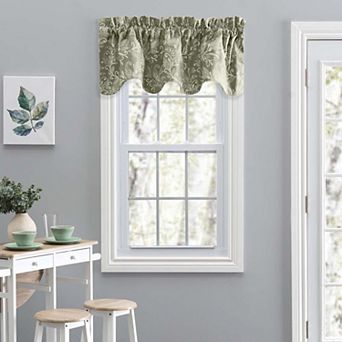 Curtain Lexington Leaf Pattern Color Ground Scallop Valance
