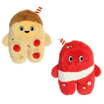 Aurora Medium Brown Flipovers 11" Pizza & Soda Interactive Stuffed Animal