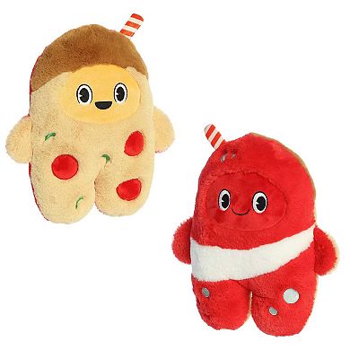 Aurora Medium Brown Flipovers 11" Pizza & Soda Interactive Stuffed Animal