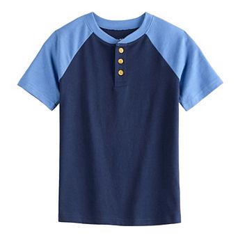 Boys 4-12 Jumping Beans® Short Sleeve Varsity Raglan Henley Tee