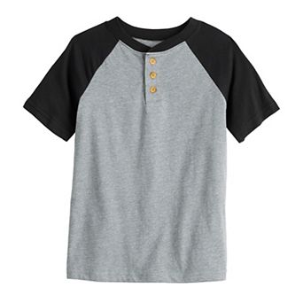 Boys 4-12 Jumping Beans® Short Sleeve Varsity Raglan Henley Tee