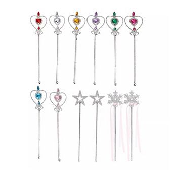 Girls Fairy Princess Wand Dress Up Accessories 12 pc