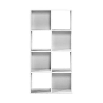 37.13 in H x 23.47 in W x 11.61 in D White Wood 8-Cube Storage Organizer