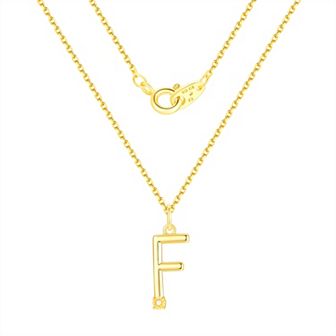 Forever Radiant Diamond Accent Initial Pendant Necklace