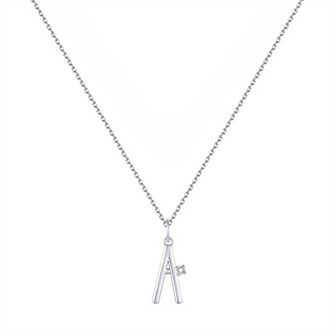 Forever Radiant Diamond Accent Initial Pendant Necklace