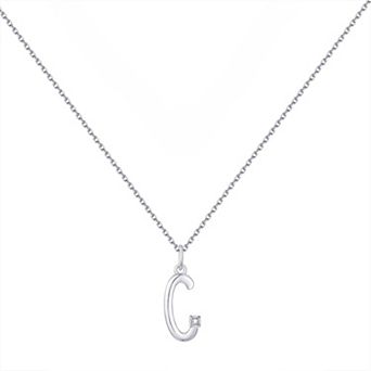 Forever Radiant Diamond Accent Initial Pendant Necklace