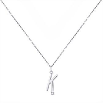 Forever Radiant Diamond Accent Initial Pendant Necklace