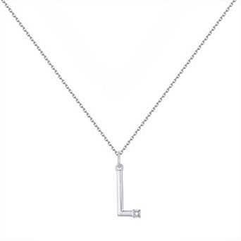 Forever Radiant Diamond Accent Initial Pendant Necklace
