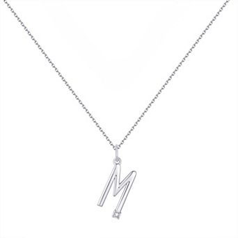 Forever Radiant Diamond Accent Initial Pendant Necklace